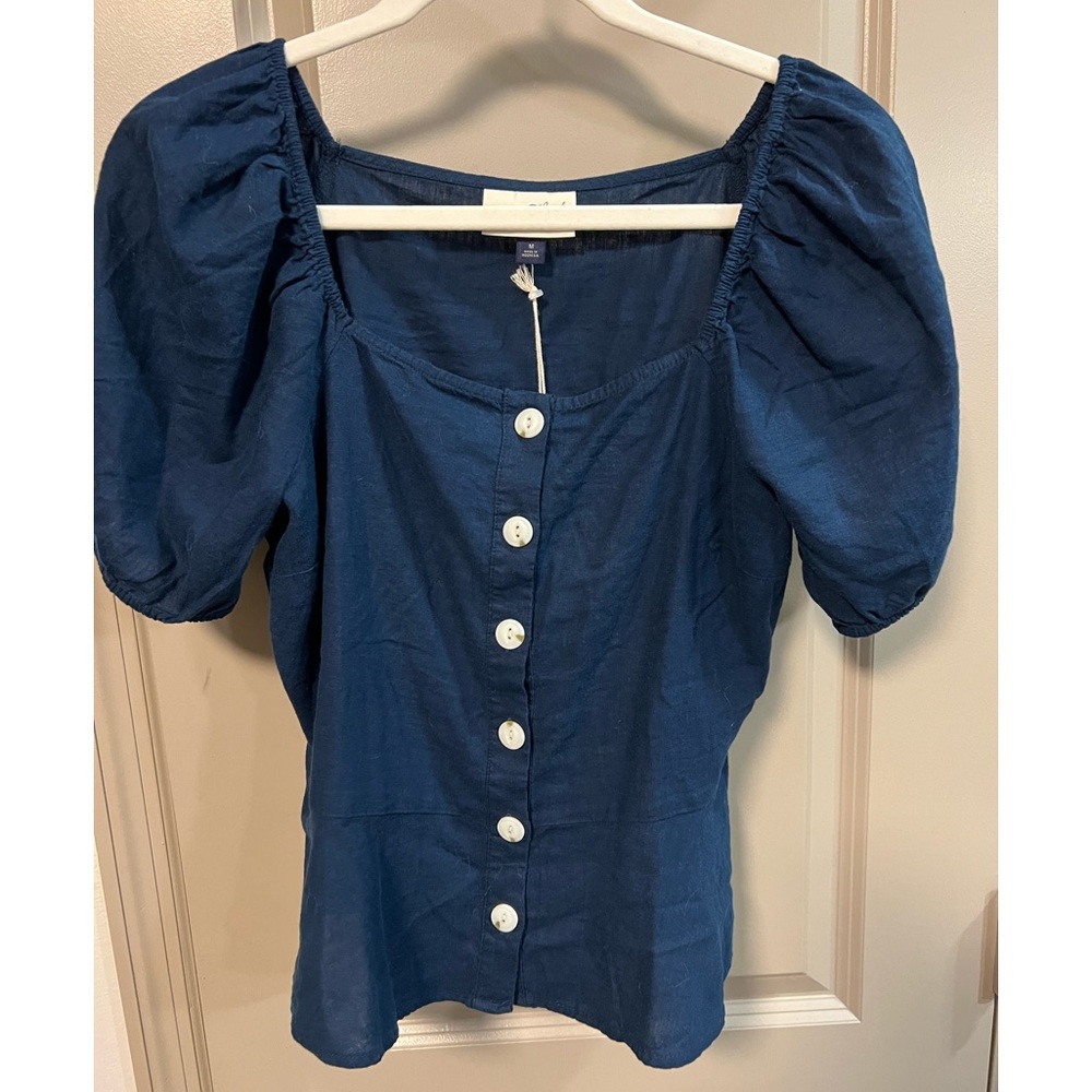 Navy cotton blouse